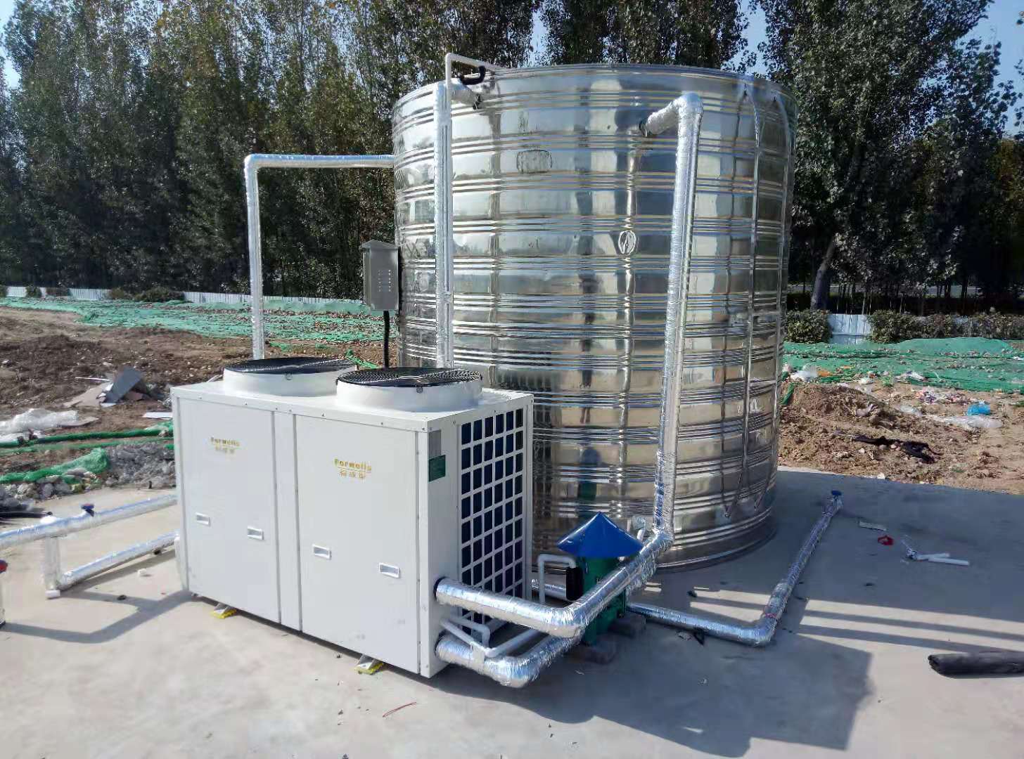 本公司簽約中國建筑**工程局熱水系統，安裝完畢！